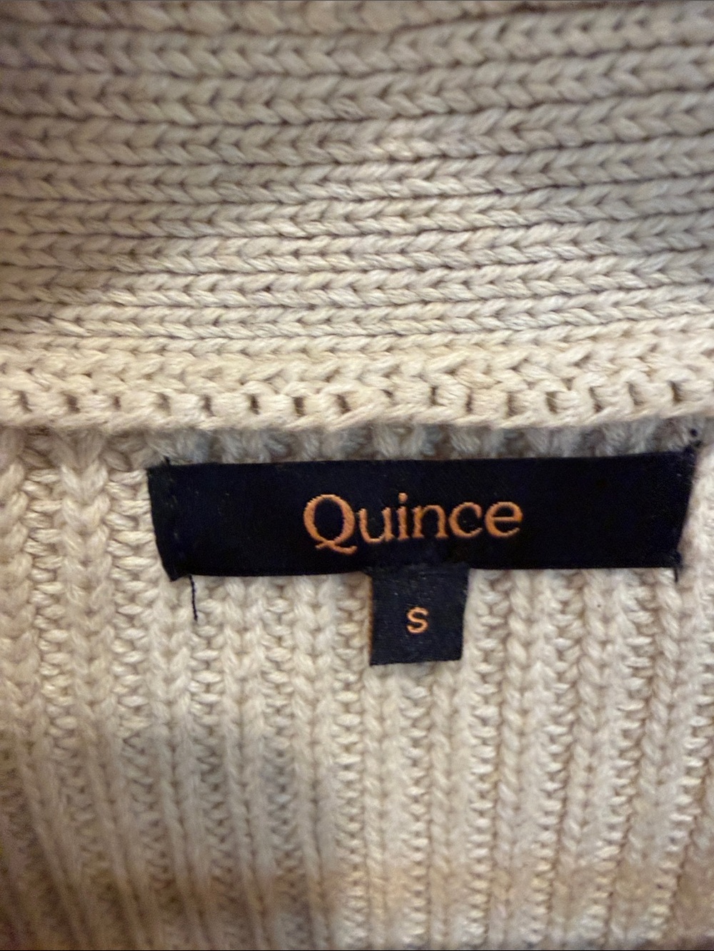 Quince 100% Organic Cotton Fisherman Boxy Cropped Cardigan Size Small - Picture 3 of 7